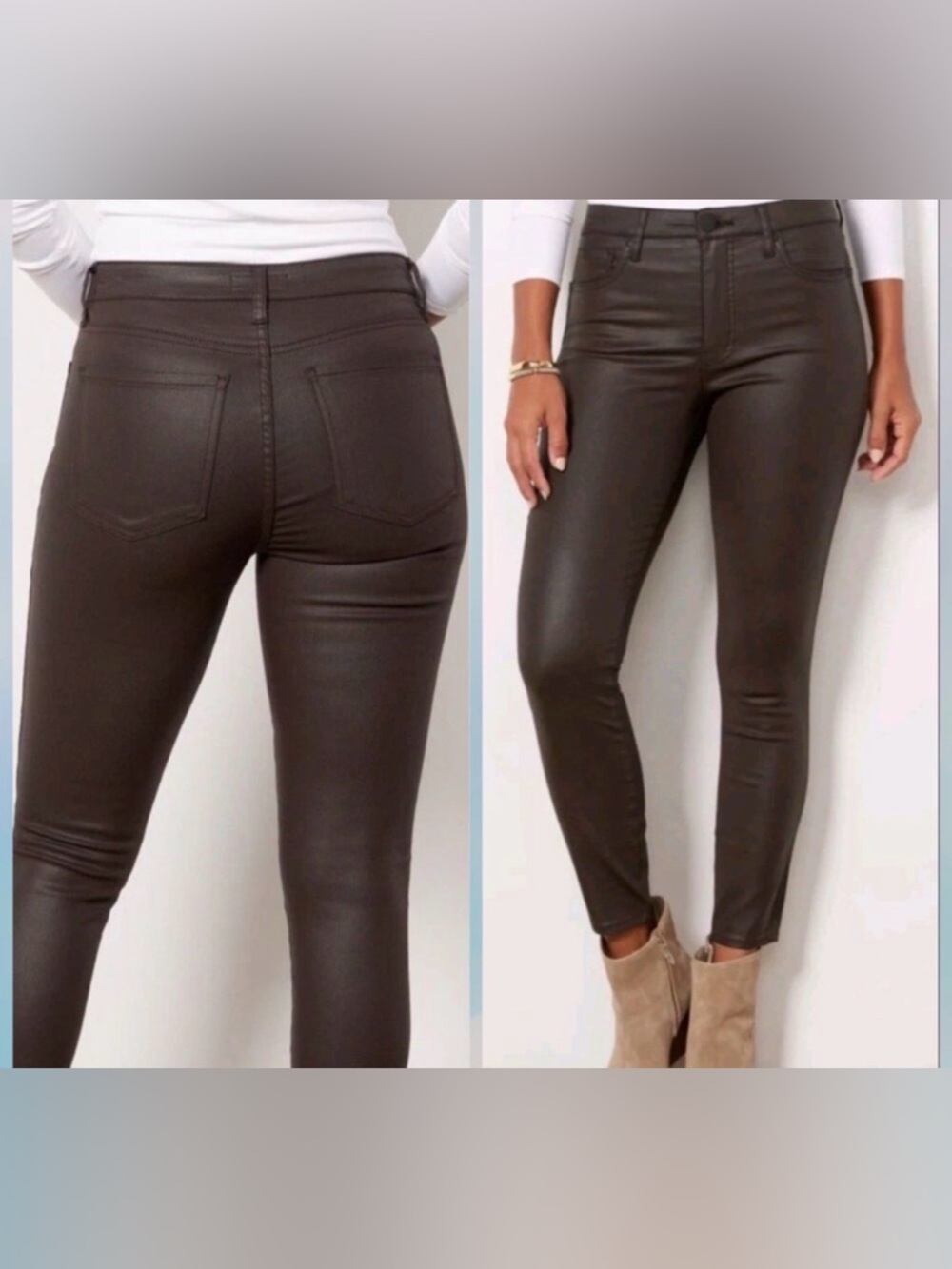 NWT KUT from the Kloth Connie Fab Ab High Rise Coated Skinny Jeans Chocolate 2
